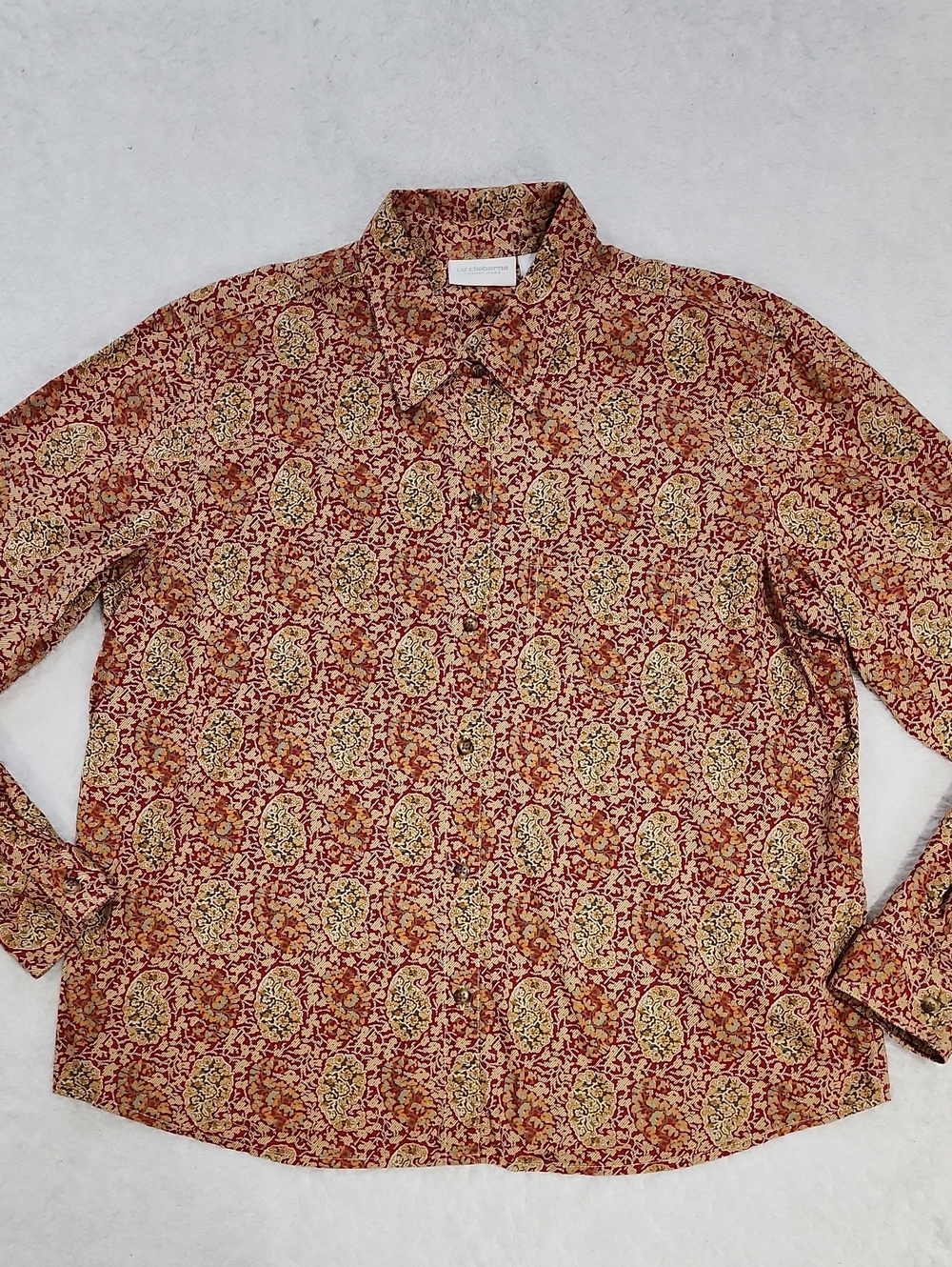 Vintage Liz Claiborne Lizwear Long Sleeve Full Print Button Down Shirt
